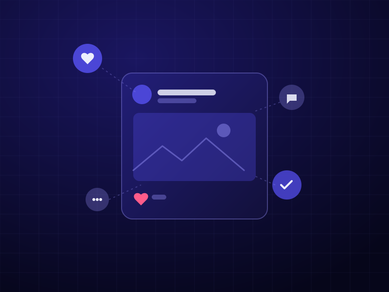 Megabyte Software sosyal medya yönetimi — beğeni, yorum ve etkileşim öğeleriyle çevrili bir sosyal medya gönderisi